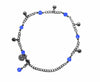 Medieval Metal - Anklet Silver Bells and Blue Beads (AT-04-BL-S)