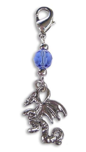 Silver Dragon Charm – Mini Hair Twister Accessory front view
