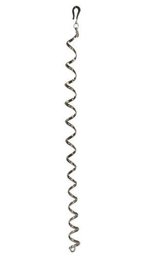 Small diameter 12-inch gunmetal black spiral ponytail wrap hair accessory on white background