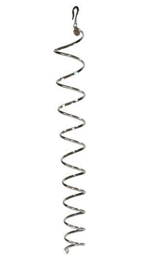 Large diameter 12-inch gunmetal black spiral ponytail wrap hair accessory on white background
