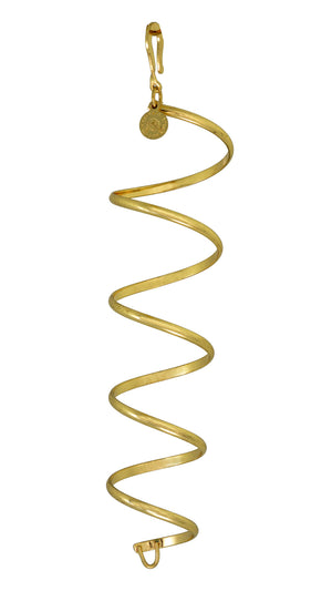 Gold 6 inch spiral ponytail wrap hair accessory front view