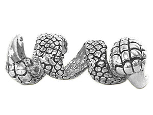 Dragon Claw Hair Bead - Sterling Silver Plated Braid Accessory front view