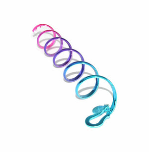 Back view of Celtic Blue Rainbow Spiral Set – 6" Elegant Ponytail Holder
