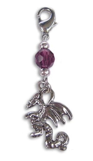 Silver Dragon Charm – Mini Hair Twister Accessory front view