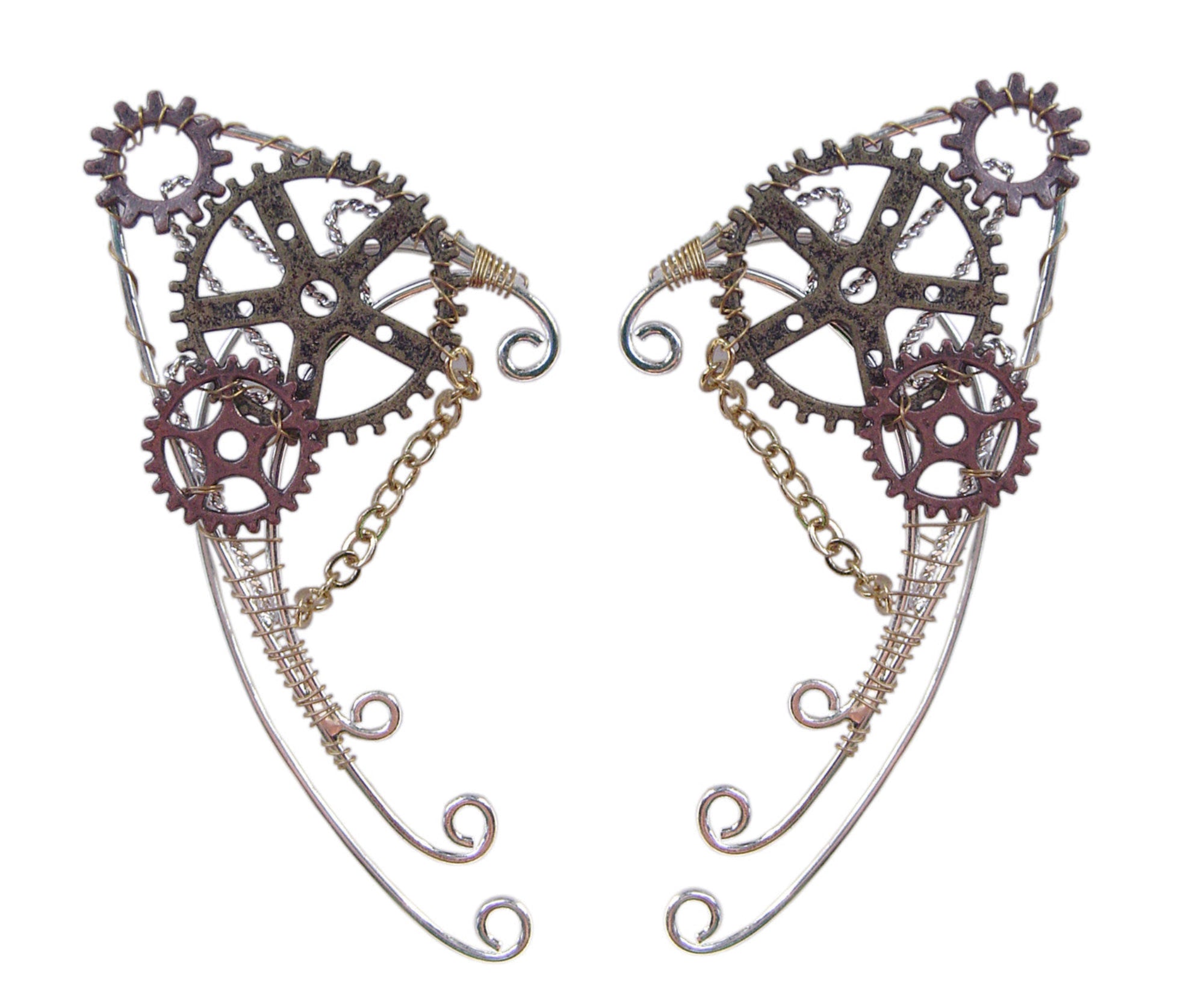 Steampunk Gear Elf Ear Cuffs