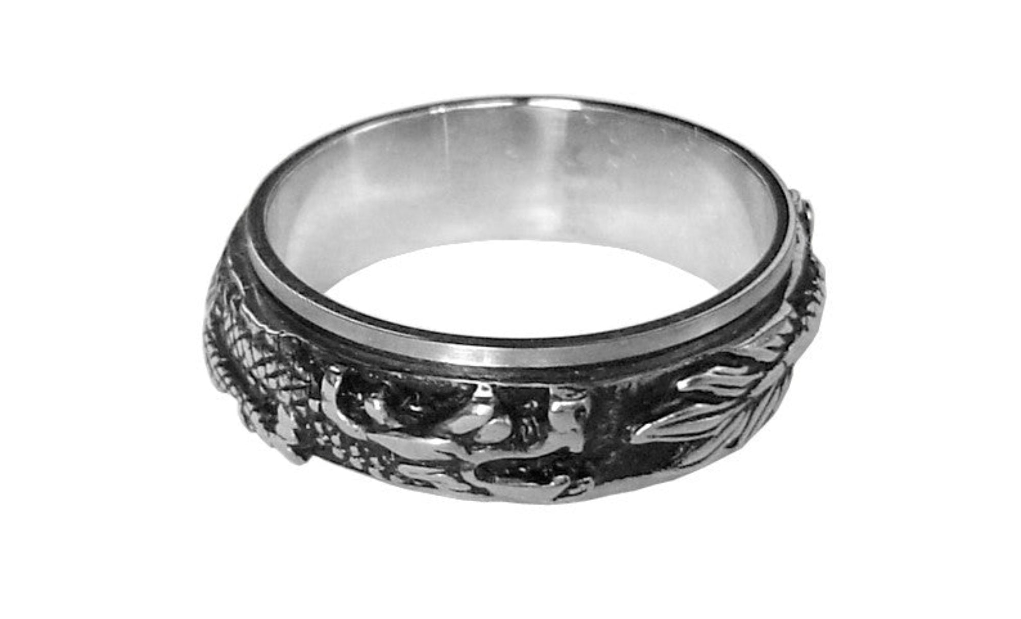 ドラゴンリンク英語 Dragon Spinner Ring - Stainless Steel Rotating Band Jewelry – Hair