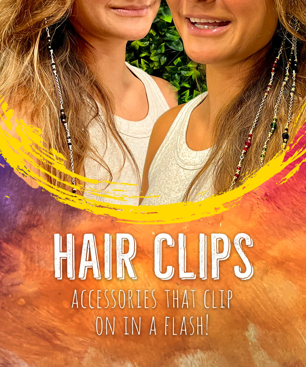 Handmade festival hair clips for Renaissance fair and boho hairstyles