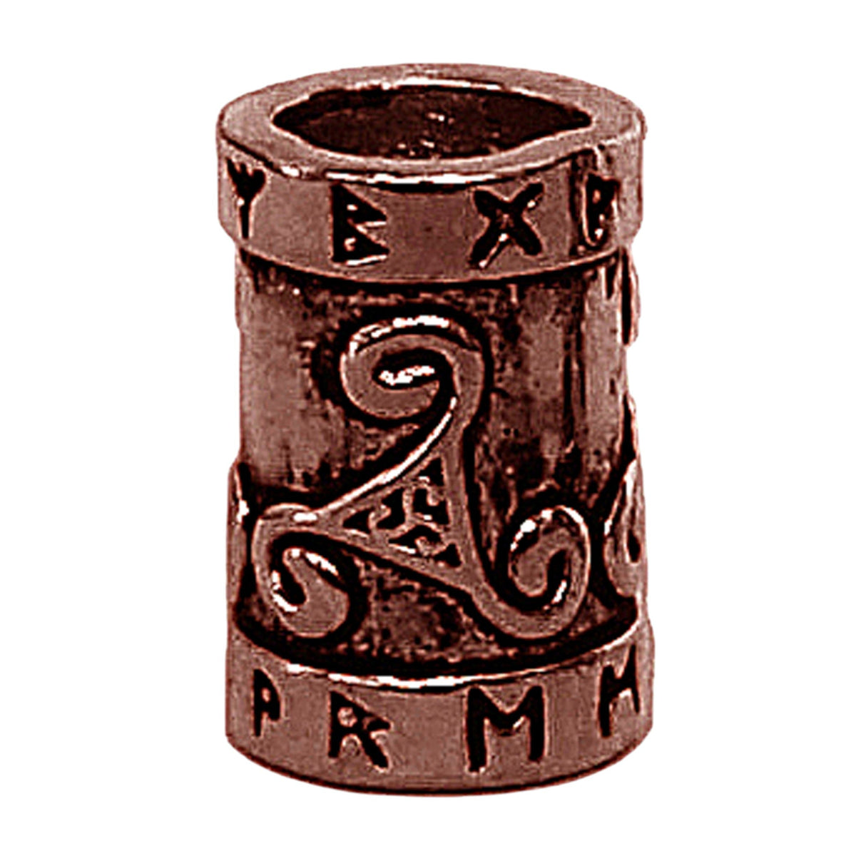 Copper Viking hair bead with Celtic knot design, braid and beard jewelry accessory
