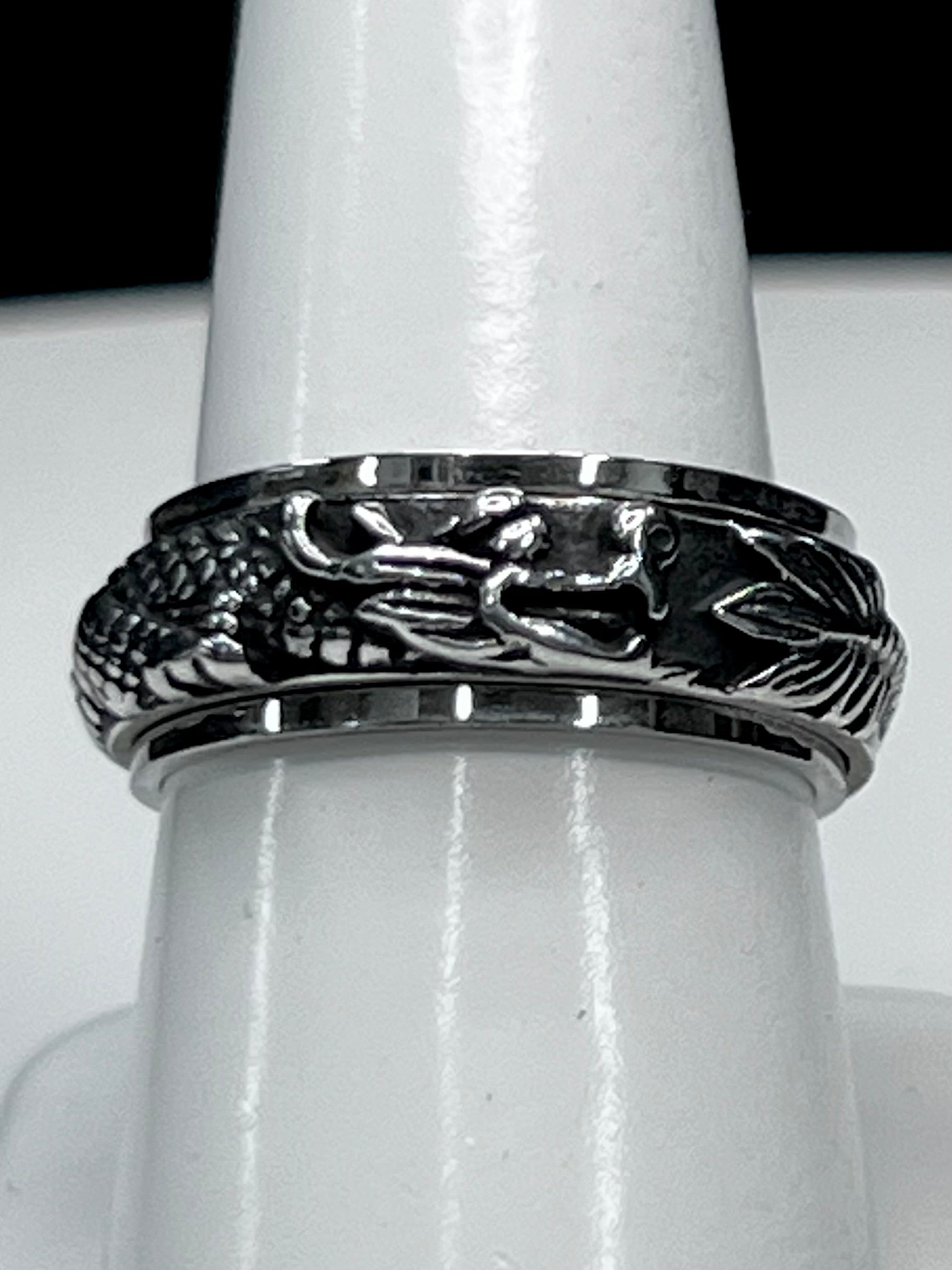 Dragon Spinner Ring - Stainless Steel Rotating Band Jewelry – Hair