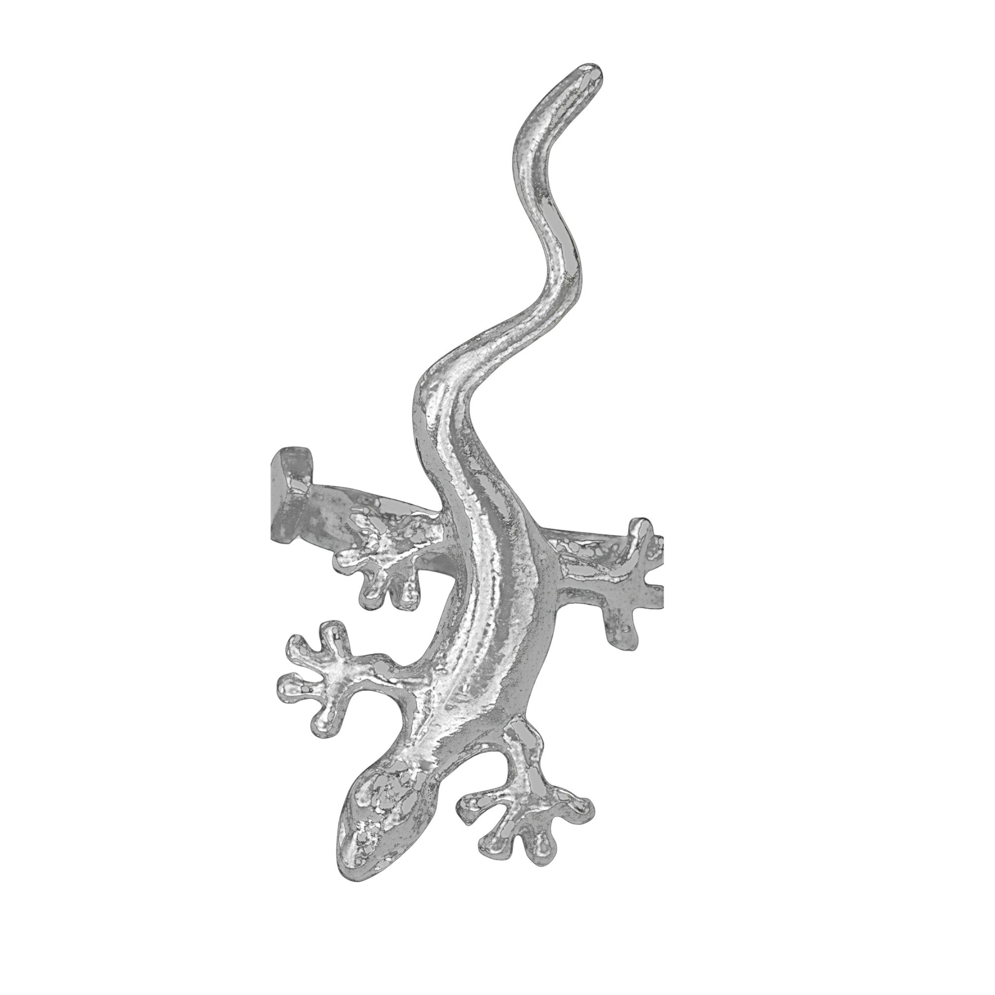 Silver Gecko Ear Cuff – Unique Non-Piercing Fantasy Jewelry | Festival & Boho Accessory by Medieval Metal