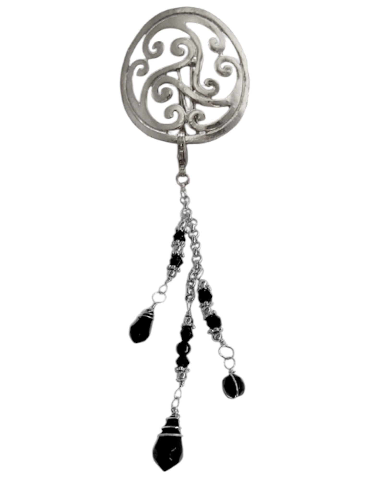 Hair Hook – Silver Celtic with Bead Charm Ponytail Holder | Festival & Boho Accessory by Medieval Metal