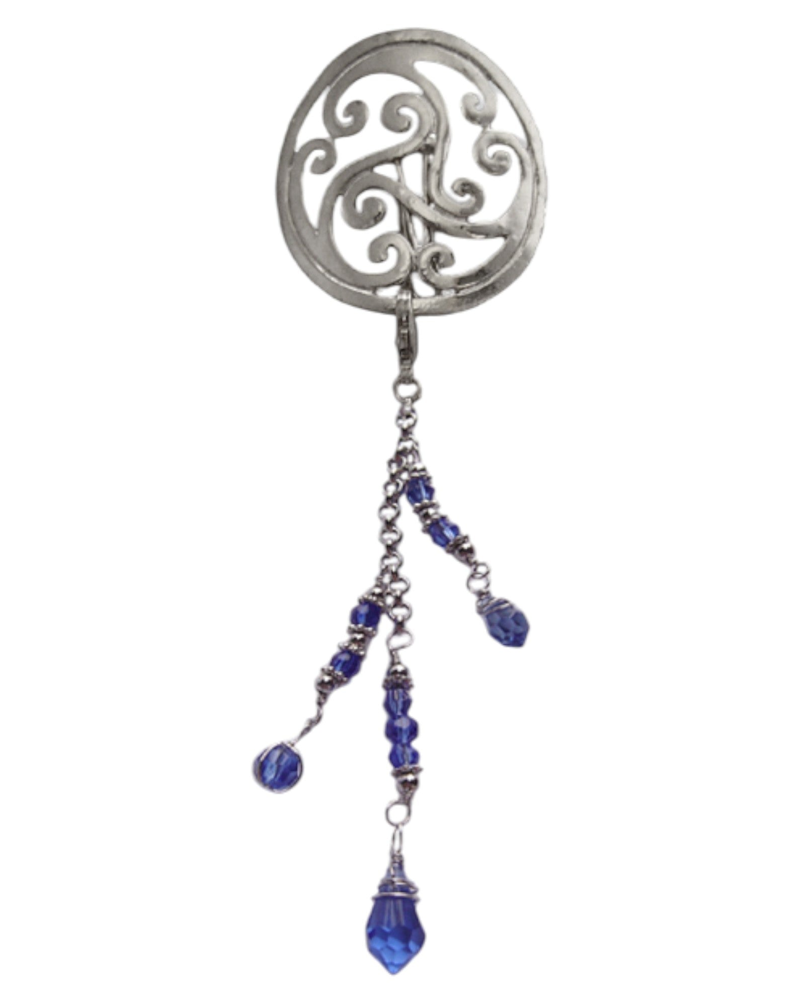 Hair Hook – Silver Celtic with Bead Charm Ponytail Holder | Festival & Boho Accessory by Medieval Metal