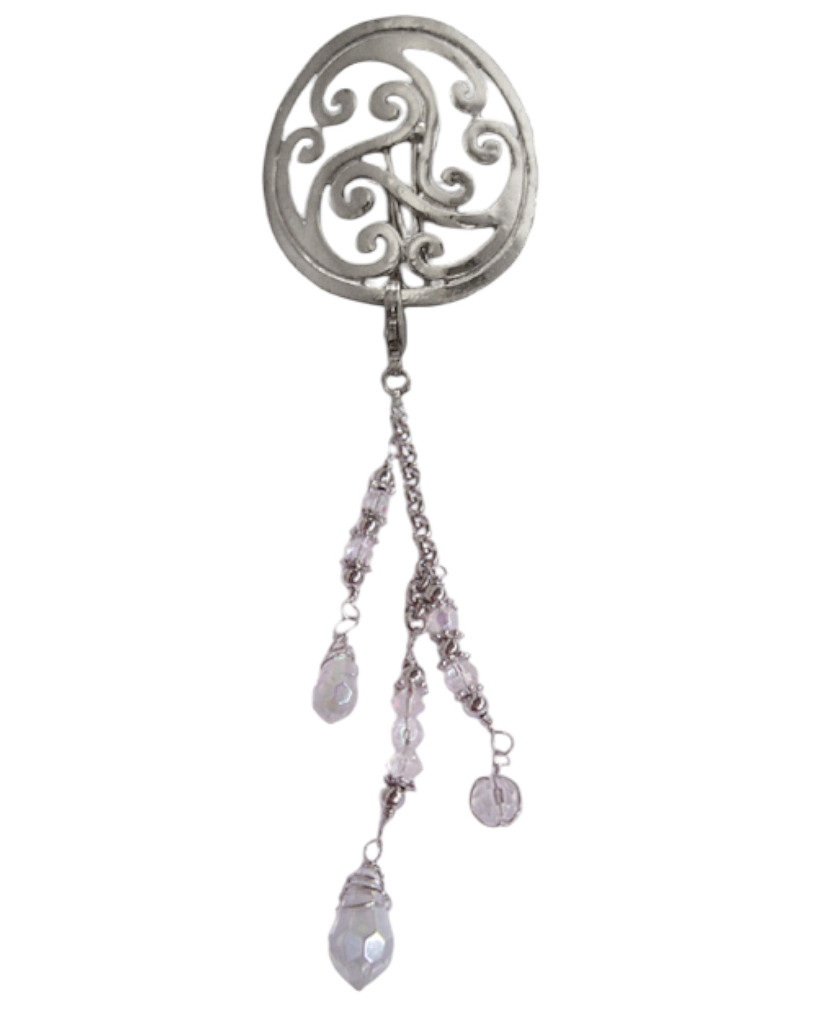 Hair Hook – Silver Celtic with Bead Charm Ponytail Holder | Festival & Boho Accessory by Medieval Metal