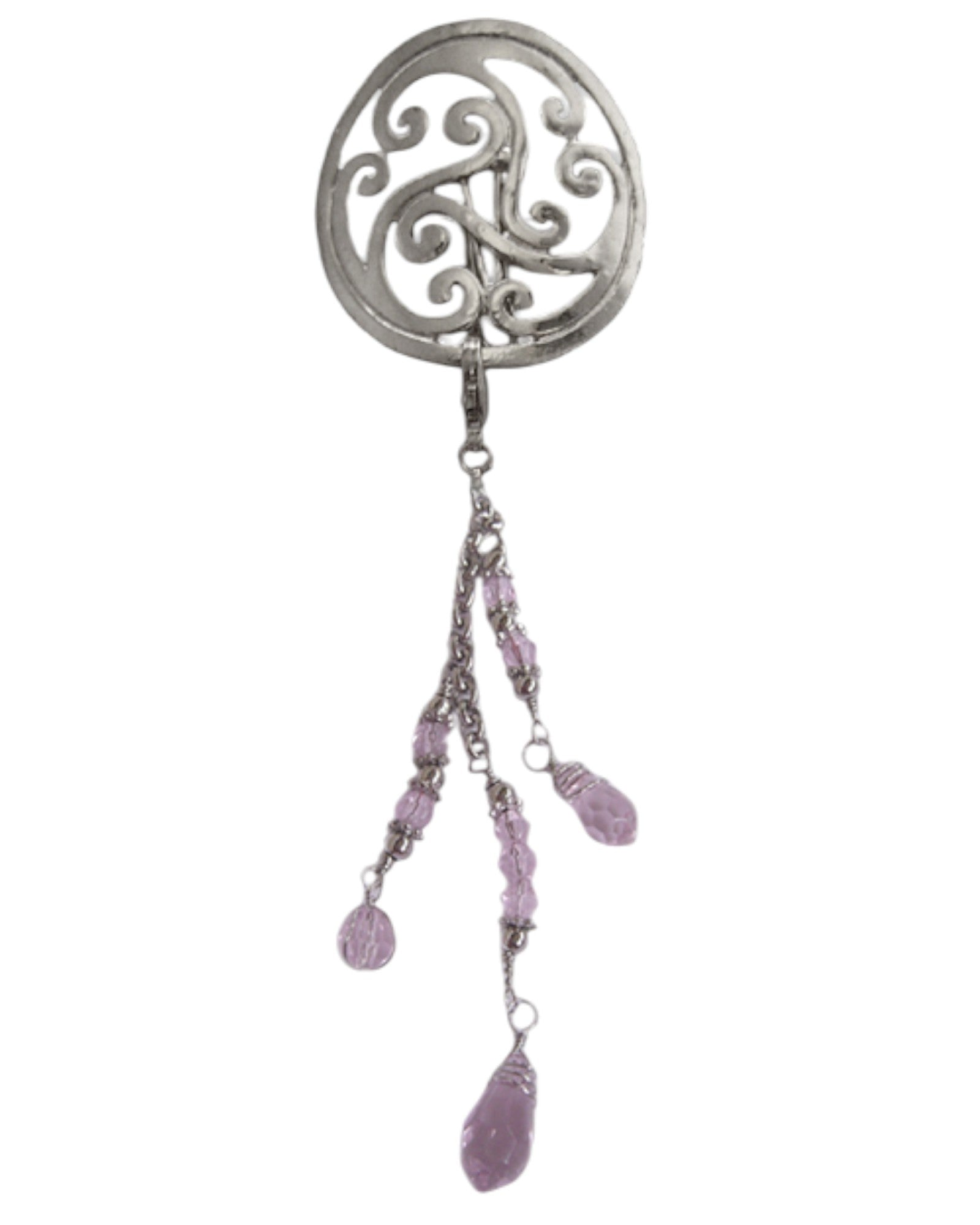 Hair Hook – Silver Celtic with Bead Charm Ponytail Holder | Festival & Boho Accessory by Medieval Metal