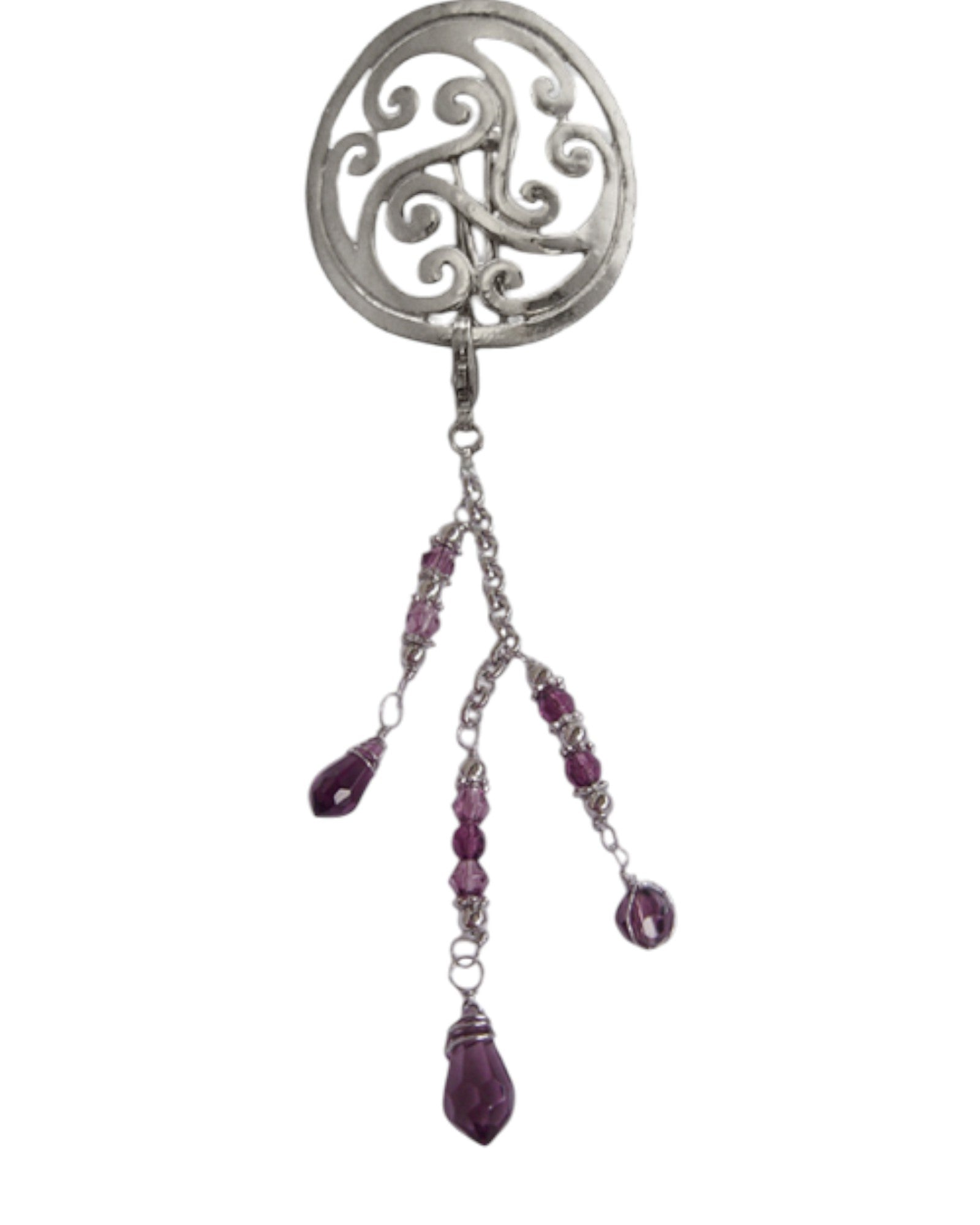 Hair Hook – Silver Celtic with Bead Charm Ponytail Holder | Festival & Boho Accessory by Medieval Metal