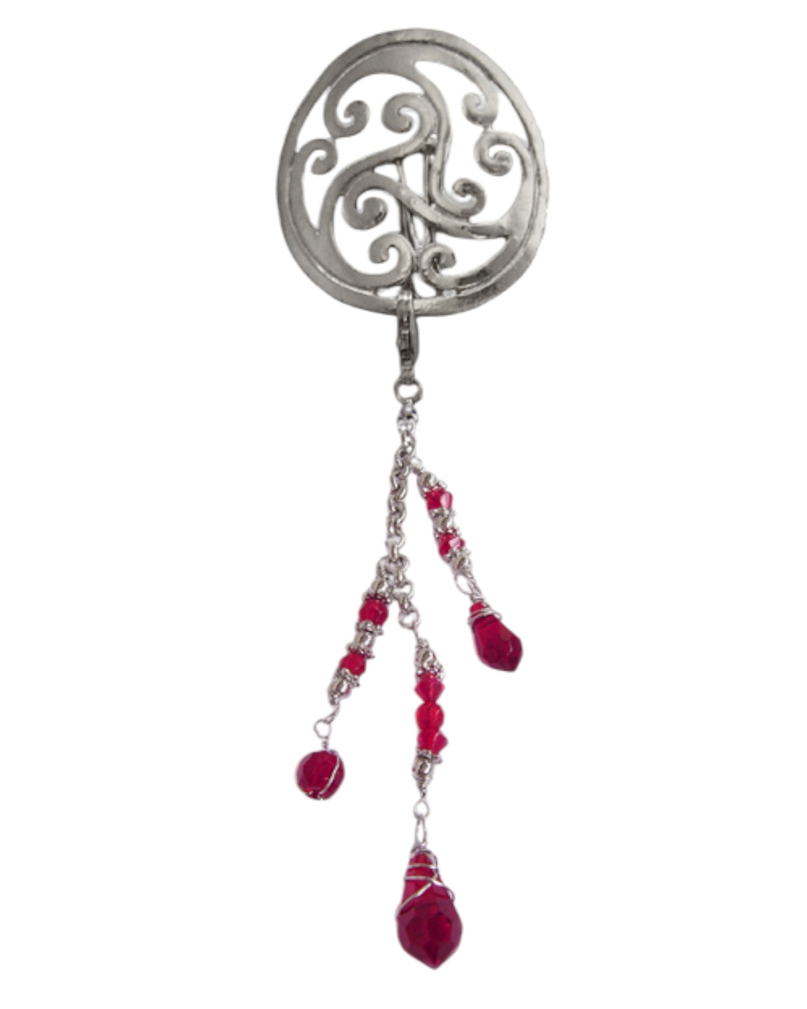 Hair Hook – Silver Celtic with Bead Charm Ponytail Holder | Festival & Boho Accessory by Medieval Metal