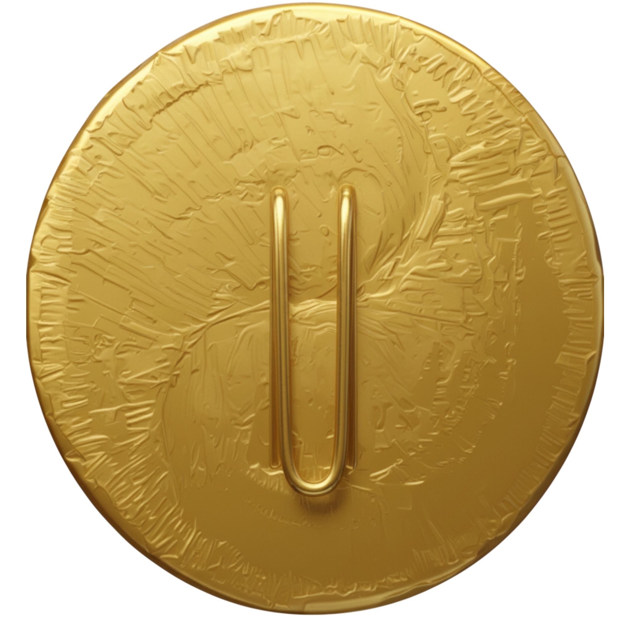 Back view of gold yin yang hair hook ponytail holder showing metal fastening hook on white background