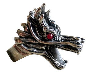Dragon Bottle Opener Ring - Stainless Steel Red Eye Jewelry side view