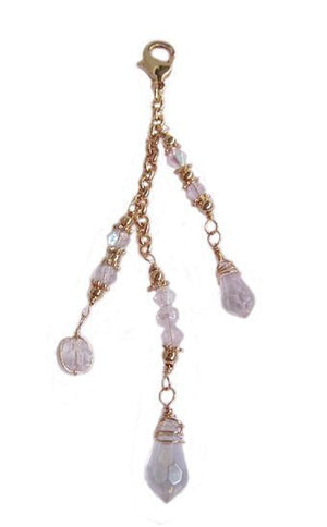 Large Gold Beaded Charm – Elegant Ponytail Wrap Accessory front view