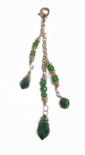 Large Gold Beaded Charm – Elegant Ponytail Wrap Accessory front view