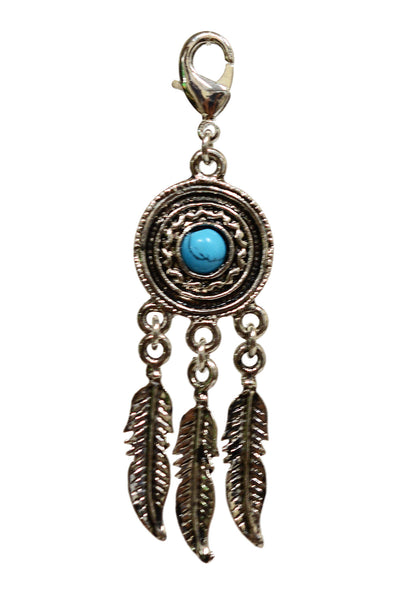 Charm Large Silver - Dream Catcher Feathers