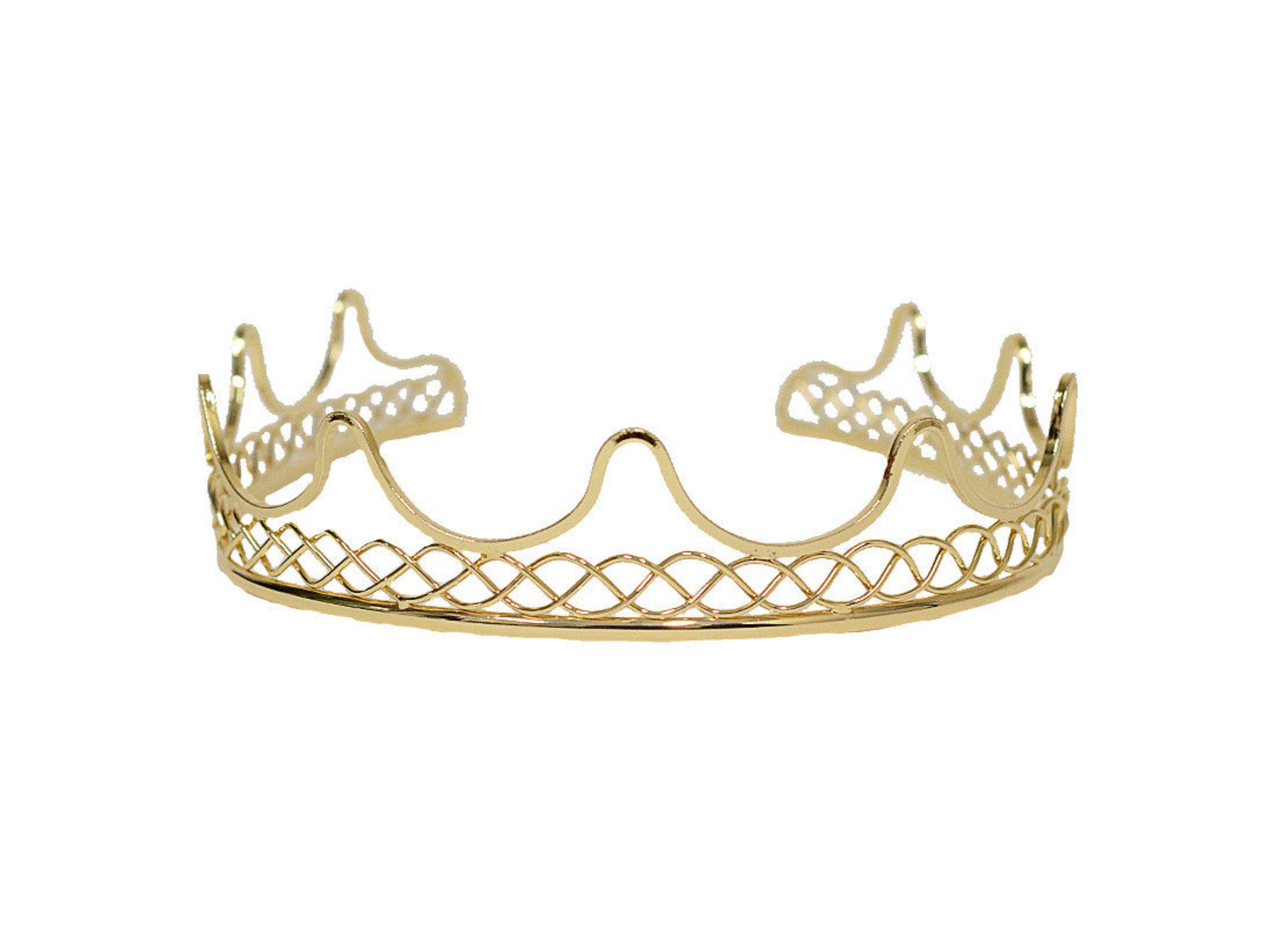 Royal Crown - Gold Regal Headpiece Elegant Boho Accessory front view
