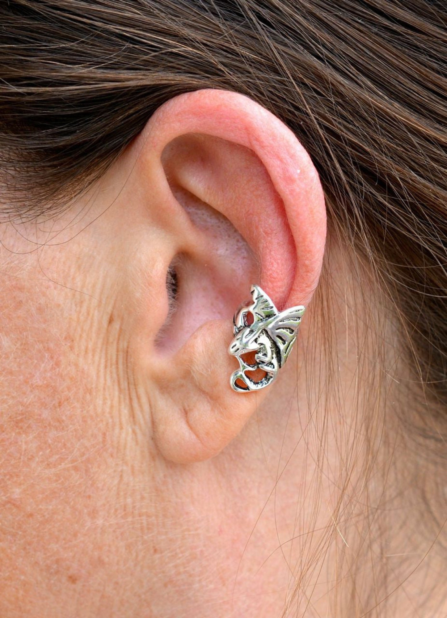 gold fairy ear cuff non piercing earring front view
