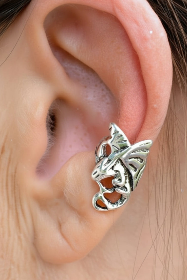 gold fairy ear cuff non piercing earring front view