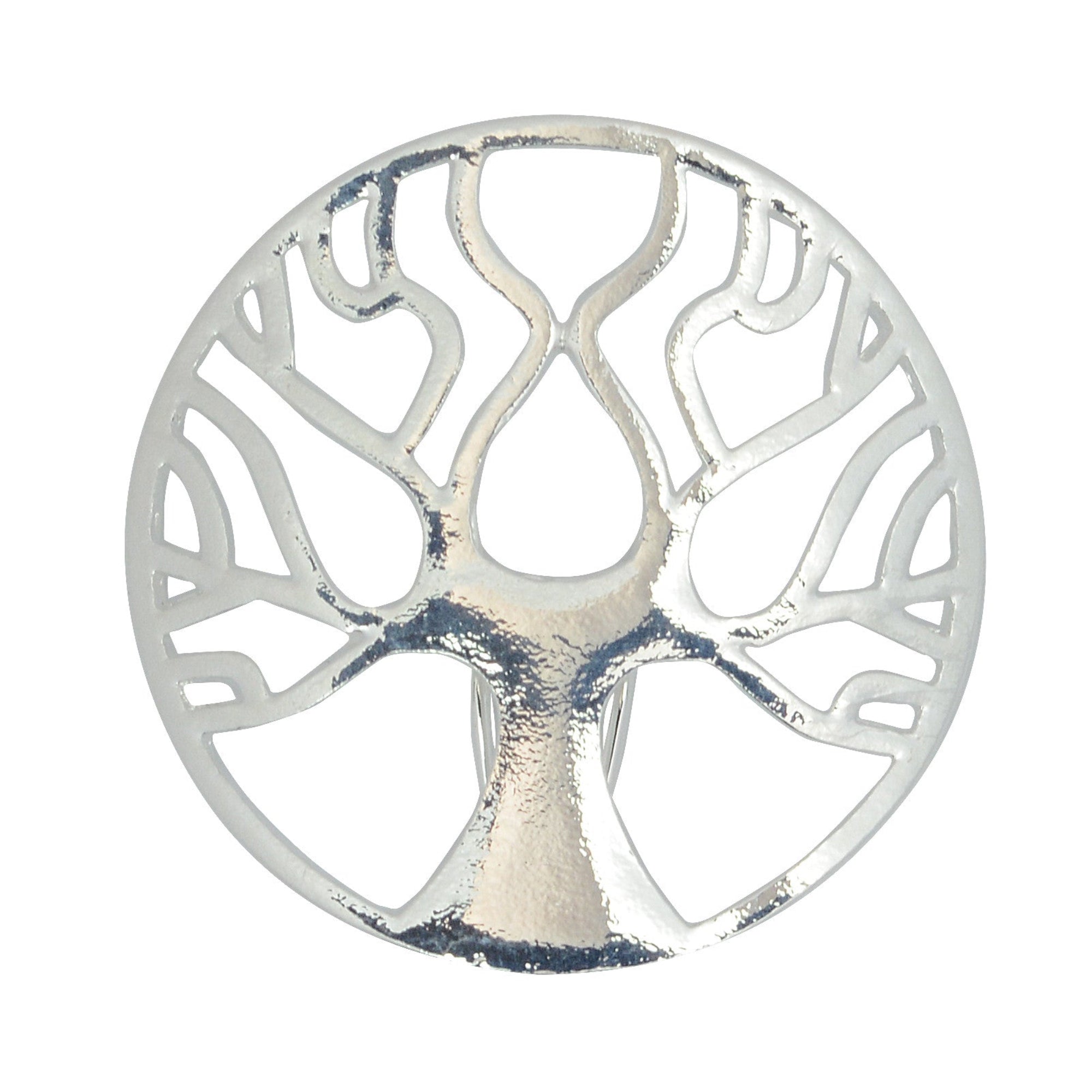 Tree of Life hair hook silver Celtic ponytail holder front view