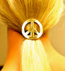Hair Hook Peace Sign - Gold Ponytail Holder