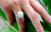 Medieval Metal - Ball of Fire Opal Ring, Front View with Model (R-BOFOR)