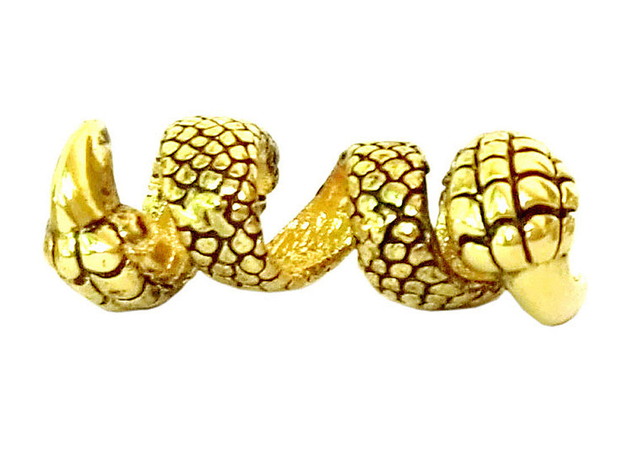 Dragon Claw Hair Bead - 14k Gold Plated Fantasy Braid Accessory side view