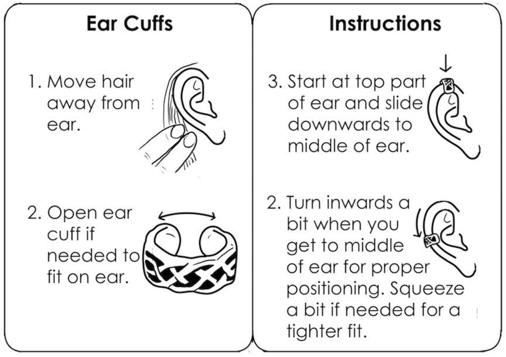 How to wear Gold Mini Ear Cuff - Non Piercing Boho Jewelry step by step