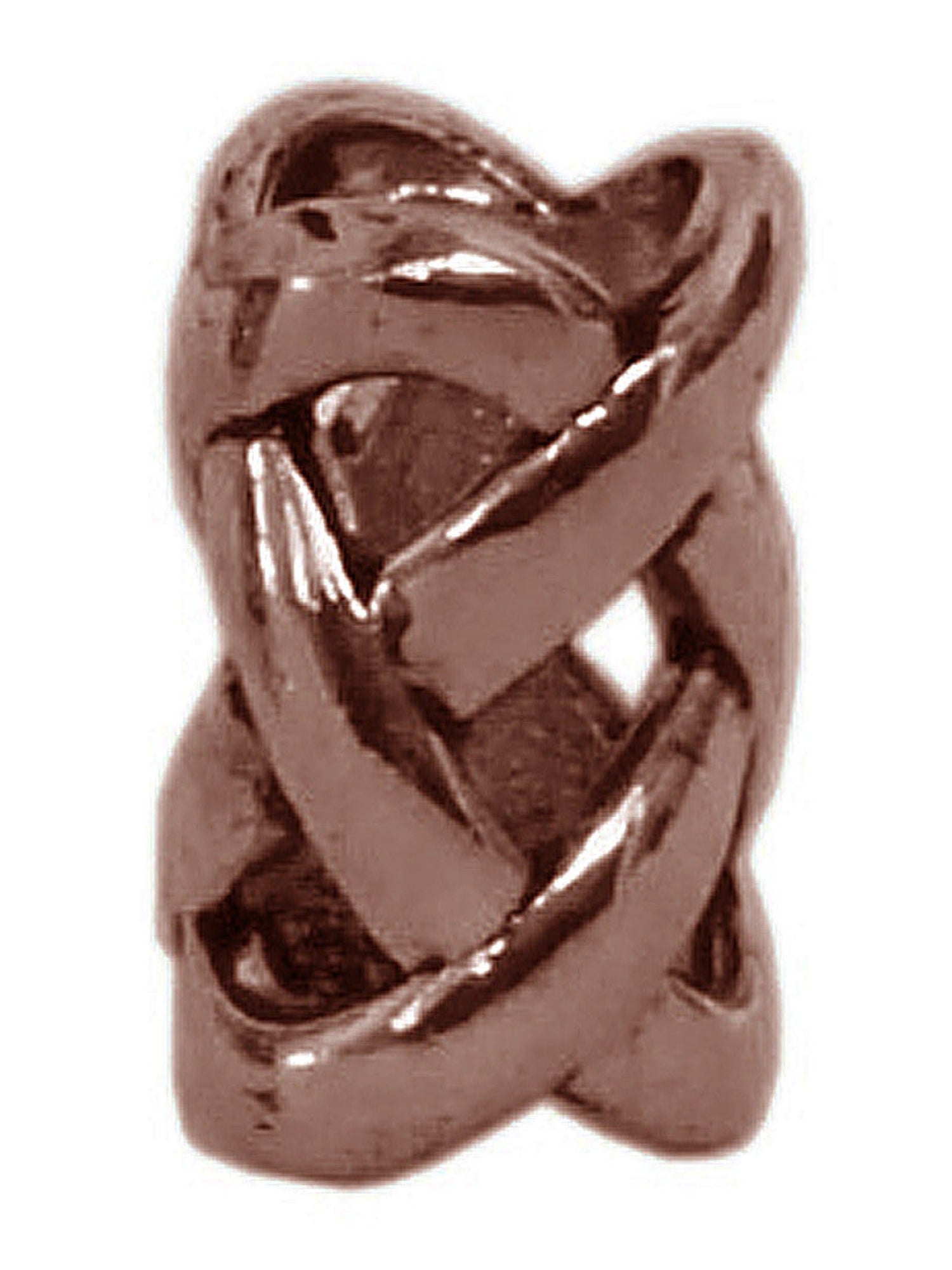 Open Weave Hair Bead - Copper Finish Braid & Dreadlock Accessory front view