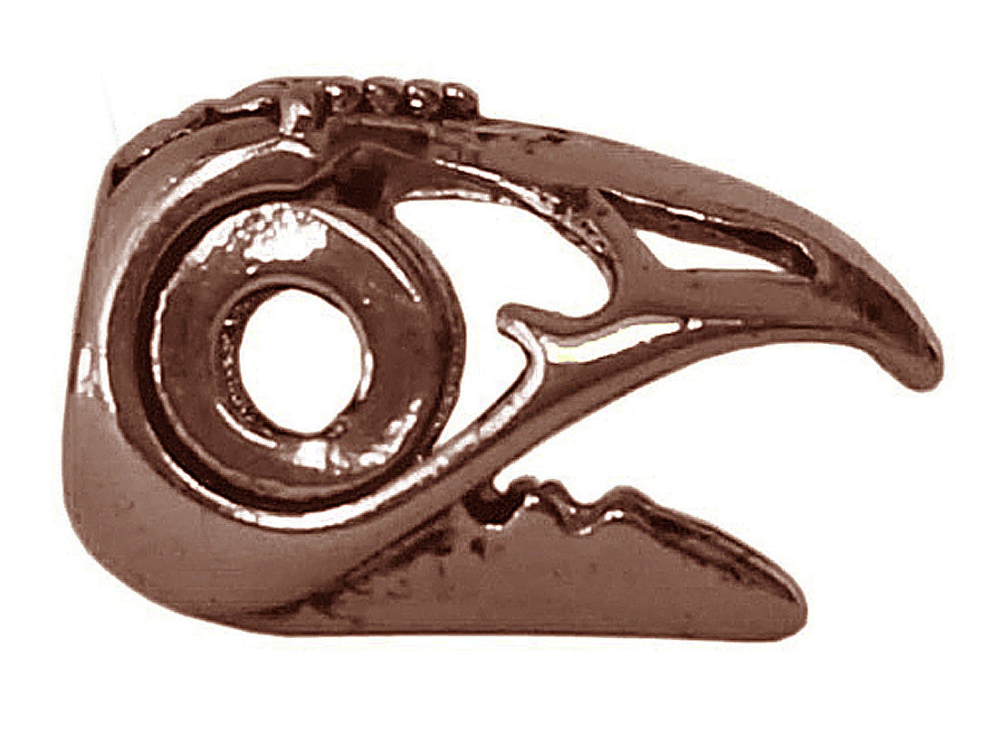 Raven skull hair bead in oxidized copper finish