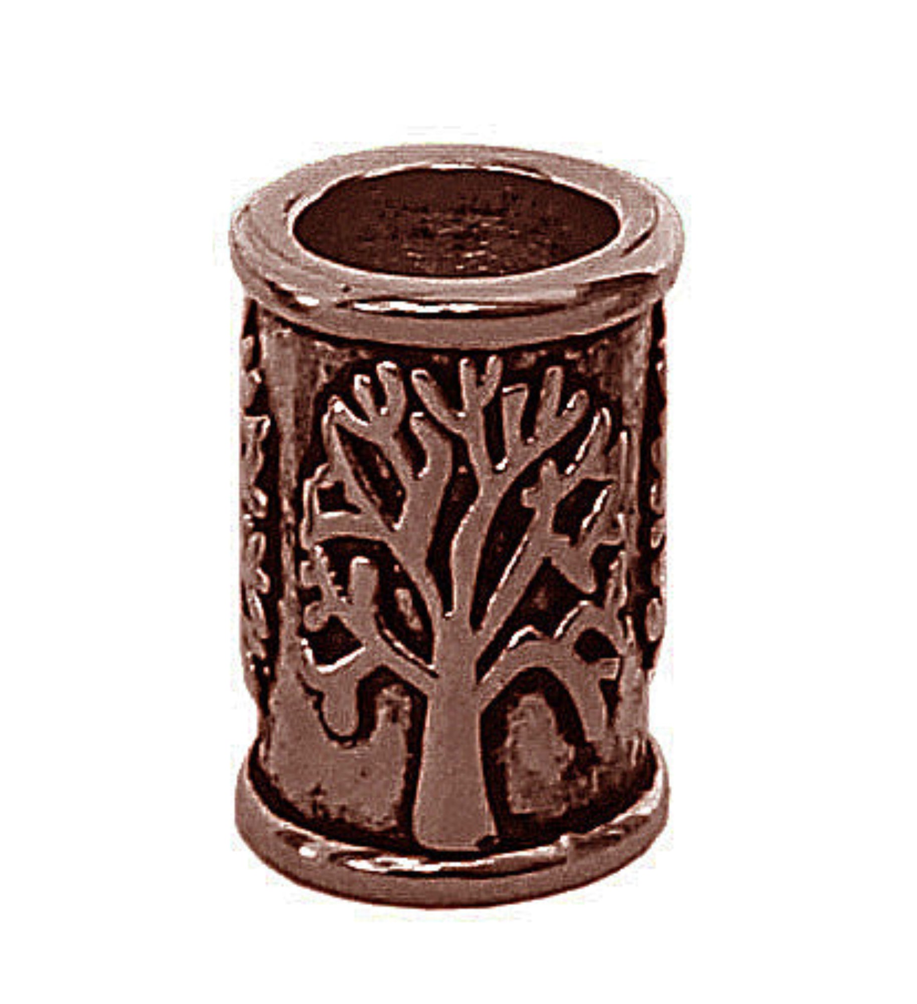 Tree of life hair bead in oxidized copper finish