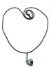 Medieval Metal - Bird Claw Green Sphere Silver Necklace, (BCN-GN-S)