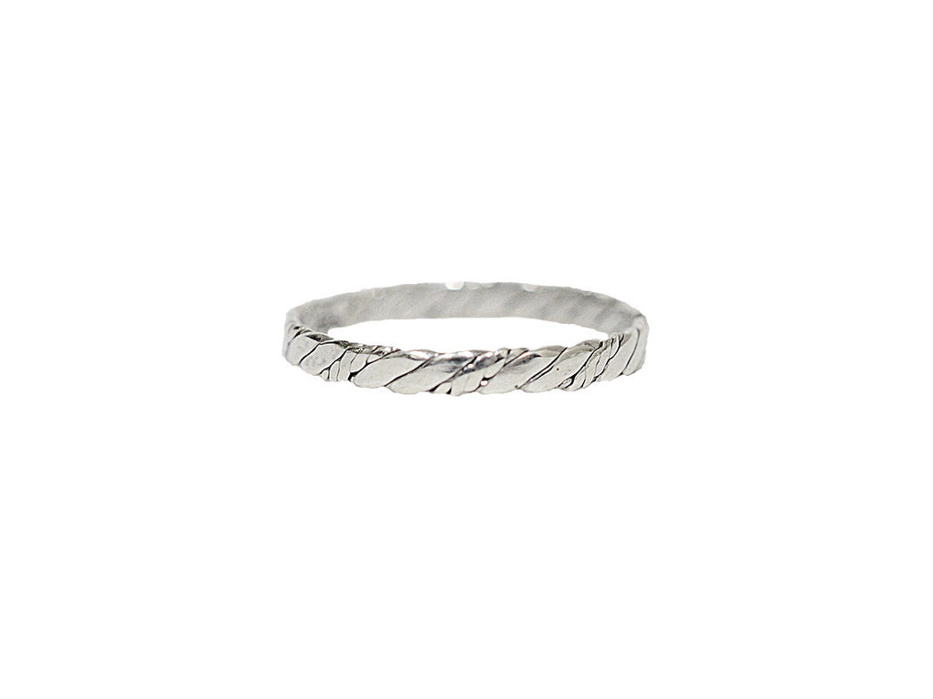 Thin Rope Band Ring - Sterling Silver