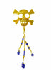 Hair Hook Gold Skull with Bead Charm