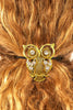 Hair Hook Owl with Diamonds - Gold Ponytail Holder