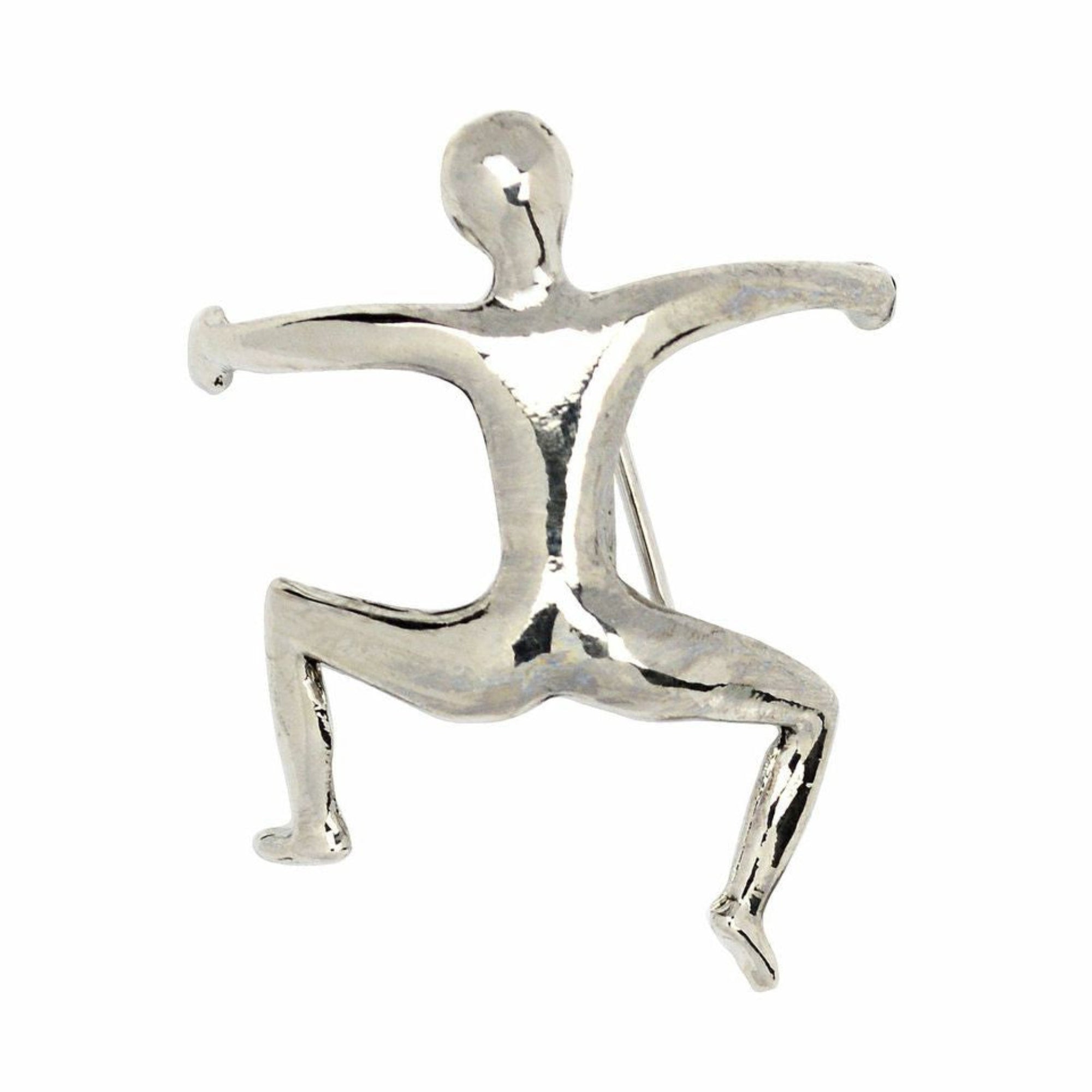 Silver hanging figure ponytail hair hook, front view