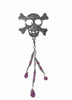 Hair Hook Silver Skull with Bead Charm Ponytail Holder