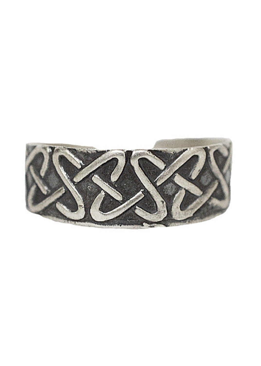 Celtic Border Toe Ring - Sterling Silver Adjustable Jewelry front view