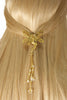 Hair Hook Gold Tinkerbell With Bead Charm Ponytail Holder