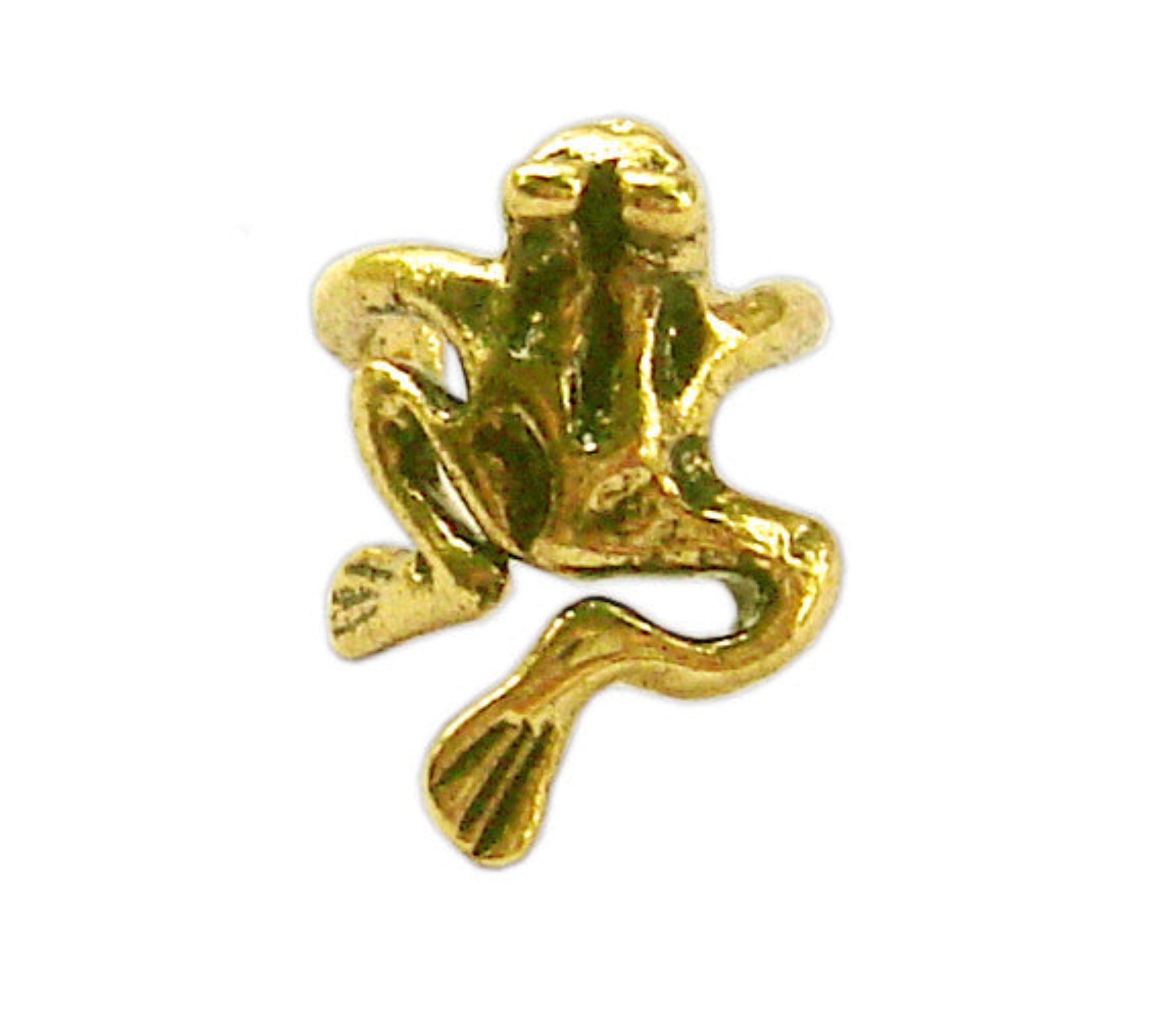 gold frog ear cuff non piercing earring front view