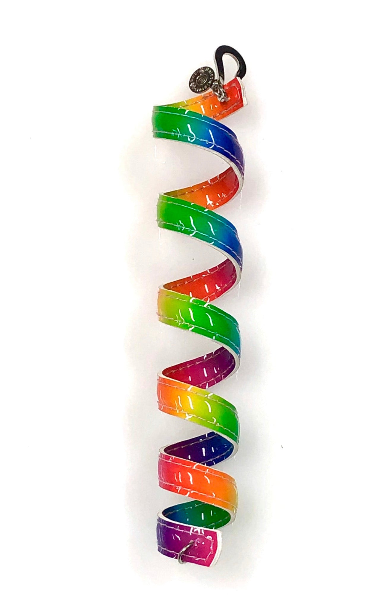 Unicorn Rainbow Ponytail Wrap – 6" Faux Leather Hair Accessory front view