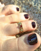 toe ring gold spiral band with stone 