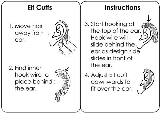 How to wear Steampunk Winged Elf Ear Cuffs - Lightweight No Piercing Jewelry step by step