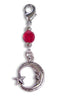 charm small silver moon and star