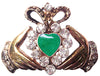 Hair Hook Claddagh with Green Heart - Gold Ponytail Holder